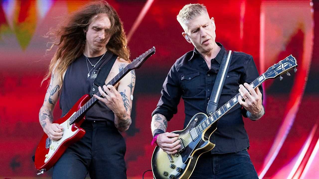 Nick Johnston (L) and Bill Kelliher of Mastodon perform on day 9 of 2025 Festival d'&eacute;t&eacute; de Qu&eacute;bec on July 11, 2025 in Quebec City, Quebec.