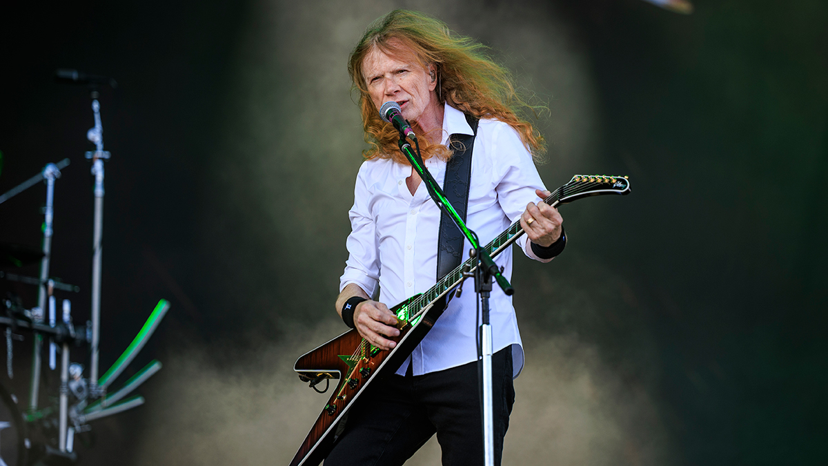 Dave Mustaine from Megadeth performs on stage at the Tons of Rock festival on June 28, 2025 in Oslo, Norway