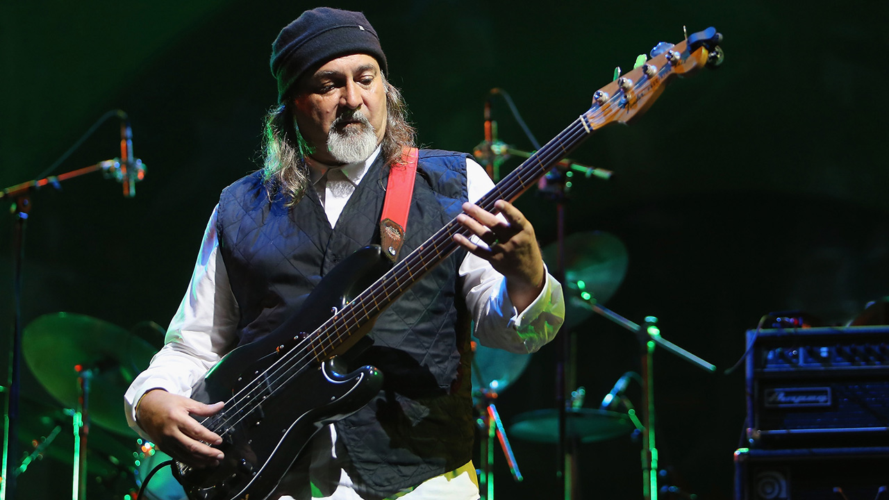 NEW YORK, NY - JUNE 12: Bill Laswell performs during "Celebrate Ornette: The Music of Ornette Coleman", part of the 2014 Celebrate Brooklyn! season at the Prospect Park Bandshell on June 12, 2014 in the Brooklyn borough of New York City. (Photo by Al Pereira/WireImage)