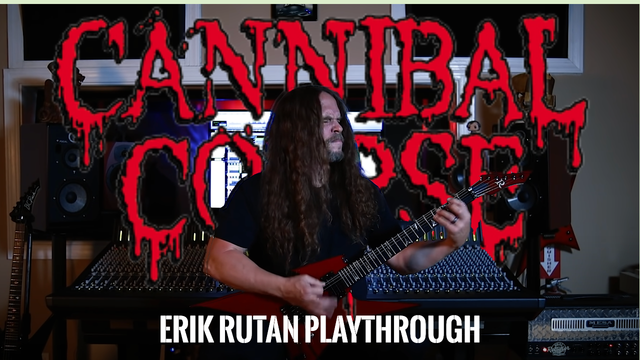 Cannibal Corpse guitarist Erik Rutan playing in his home studio